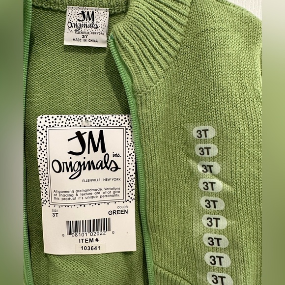 Green Zip Up Sweater size 3T - Picture 3 of 4